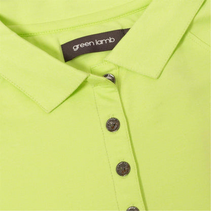 Lime - Side - Calvin Klein Womens-Ladies Collared Short-Sleeved Polo Shirt
