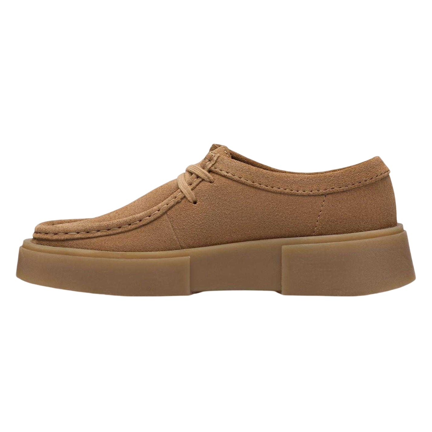 Dark Sand - Side - Clarks Womens-Ladies Torview Suede Shoes