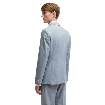 Light Blue - Back - Boss Mens Heritage Slim Blazer