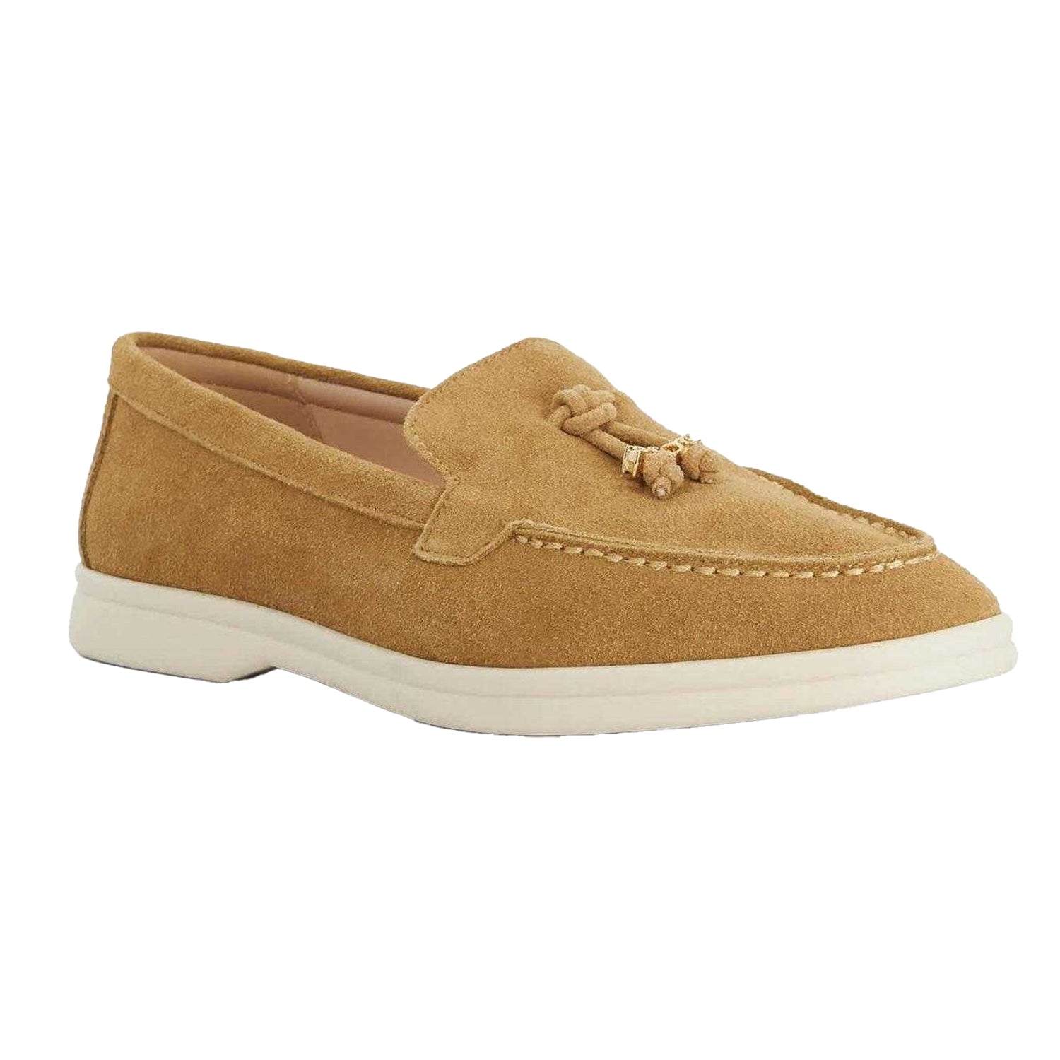 Camel - Lifestyle - Dune London Womens-Ladies Gasil Suede Tassel Flat Loafers