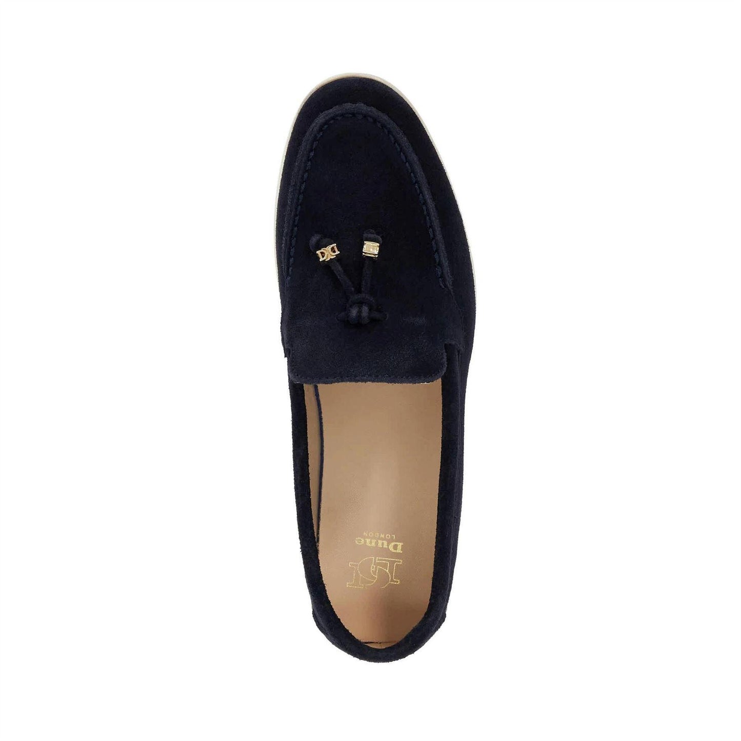 Navy - Lifestyle - Dune London Womens-Ladies Gasil Suede Tassel Flat Loafers