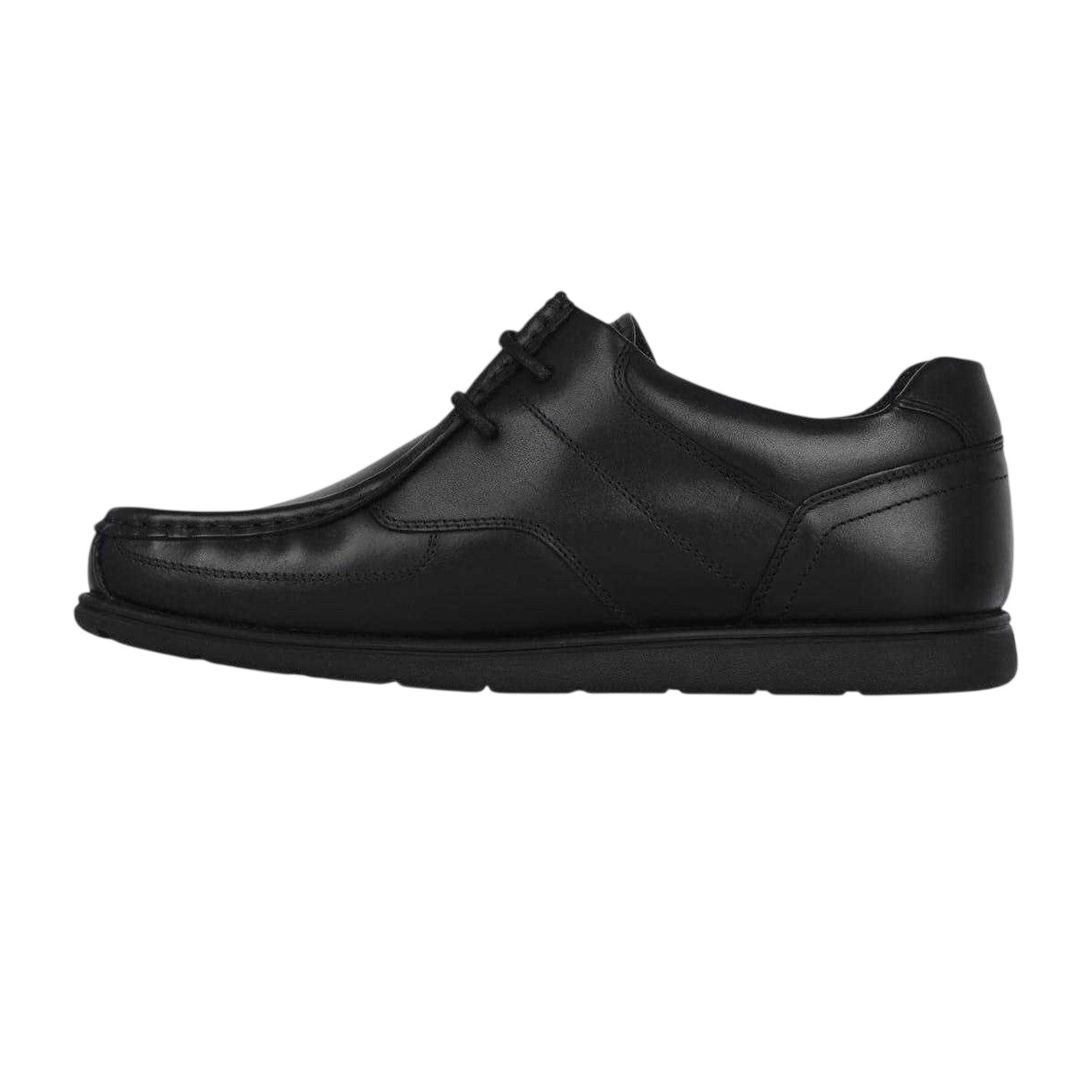 Black - Side - Lee Cooper Mens Waltham Leather Lace Up Shoes