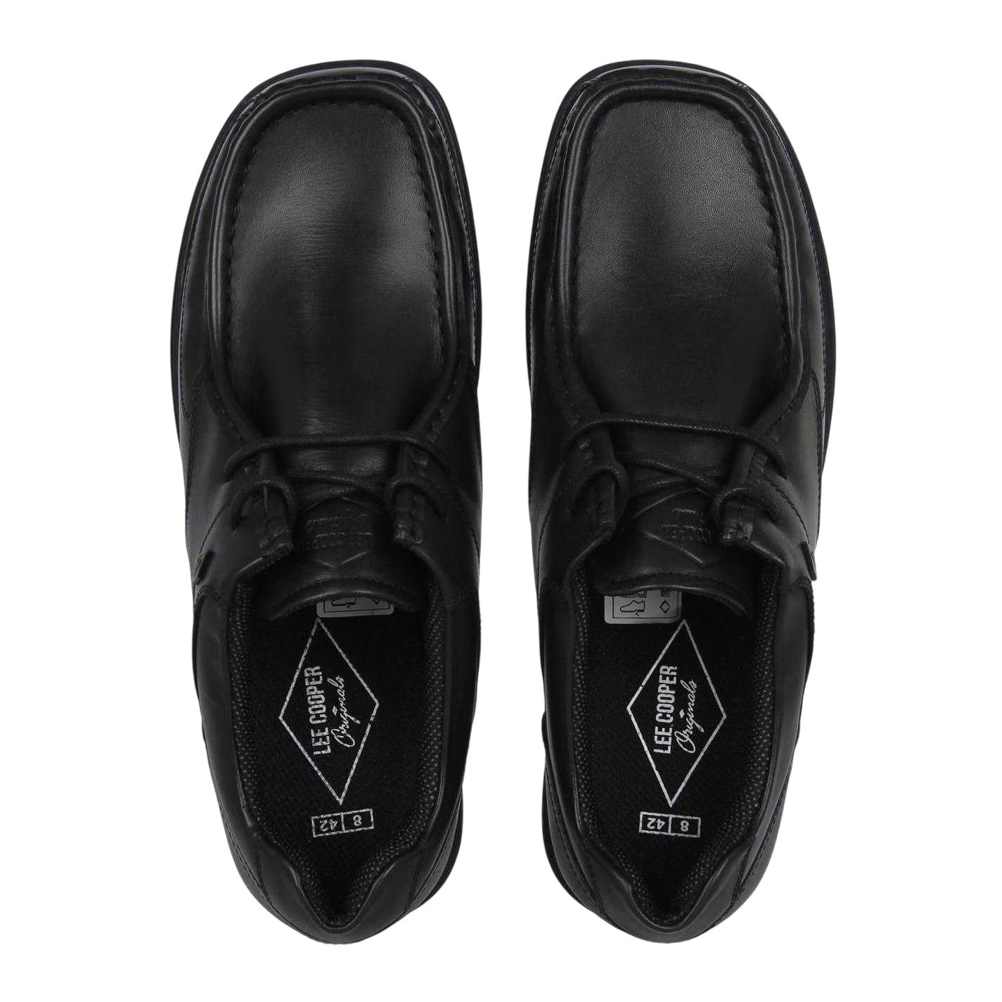Black - Lifestyle - Lee Cooper Mens Waltham Leather Lace Up Shoes