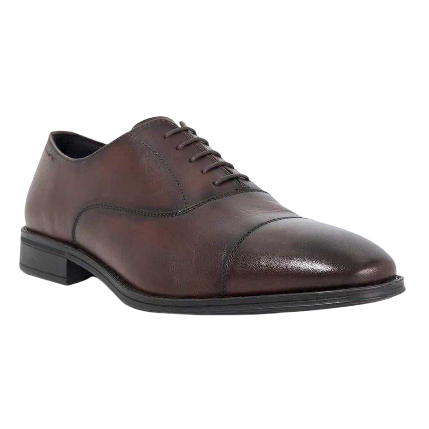 Dark Brown - Lifestyle - Dune London Mens Steffon Leather Oxford Shoes