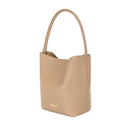 Brown - Side - Biba Womens-Ladies Leather Bucket Bag