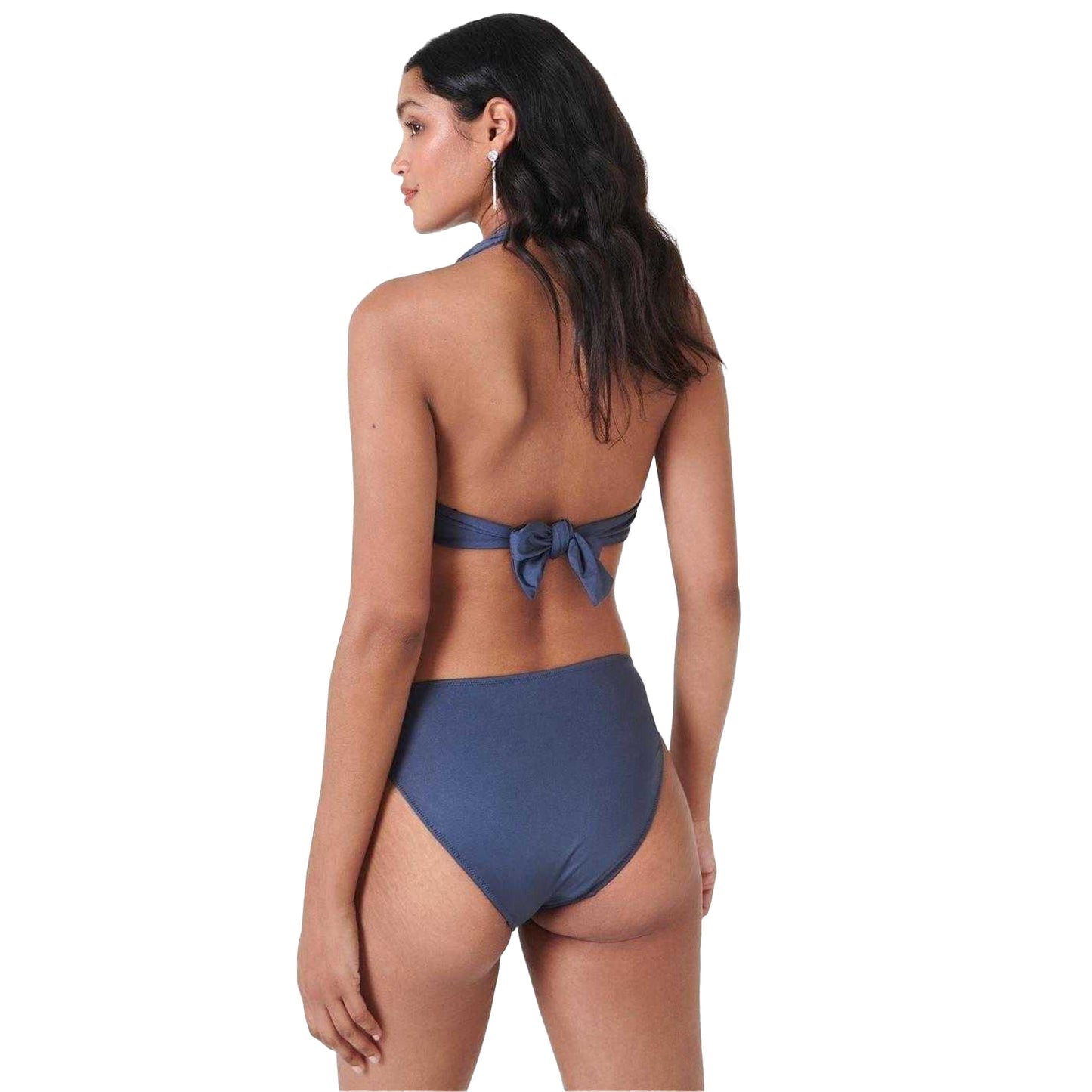 Grey - Back - Biba Womens-Ladies Ven Ruched Front Bikini Bottoms