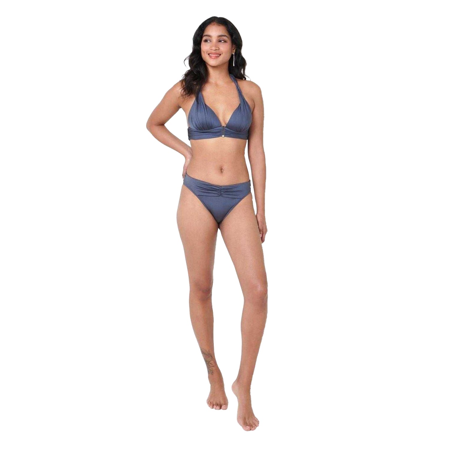 Grey - Lifestyle - Biba Womens-Ladies Ven Ruched Front Bikini Bottoms