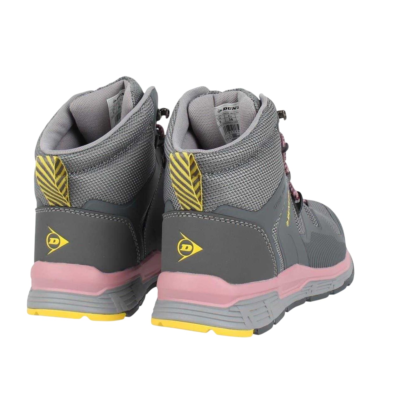 Grey-Pink - Back - Dunlop Womens-Ladies Baltimore Steel Toe Cap Safety Boots