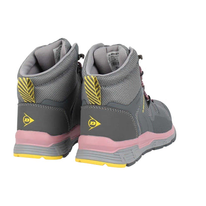 Grey-Pink - Back - Dunlop Womens-Ladies Baltimore Steel Toe Cap Safety Boots