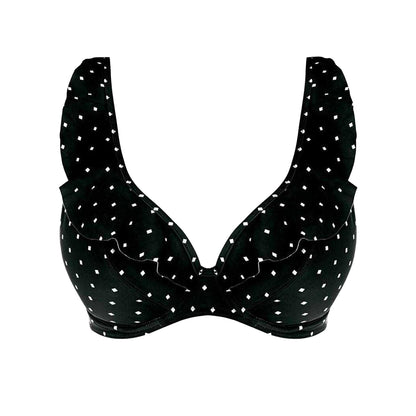 Black - Front - Freya Womens-Ladies Cove Diamond Tile Print Low Plunge Bikini Top