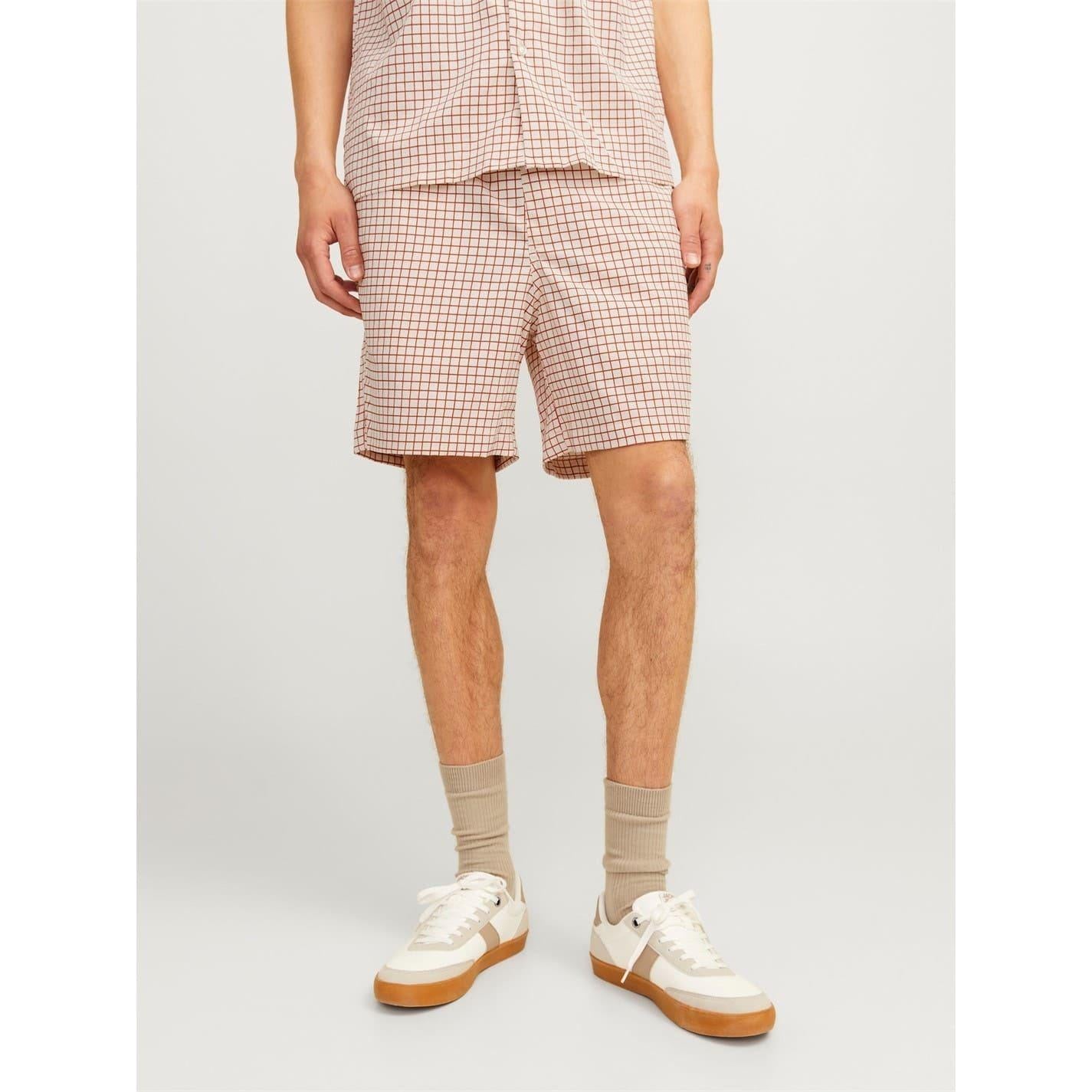 Moonbeam - Front - Jack And Jones Mens Abstract Relaxed Fit Chino Shorts