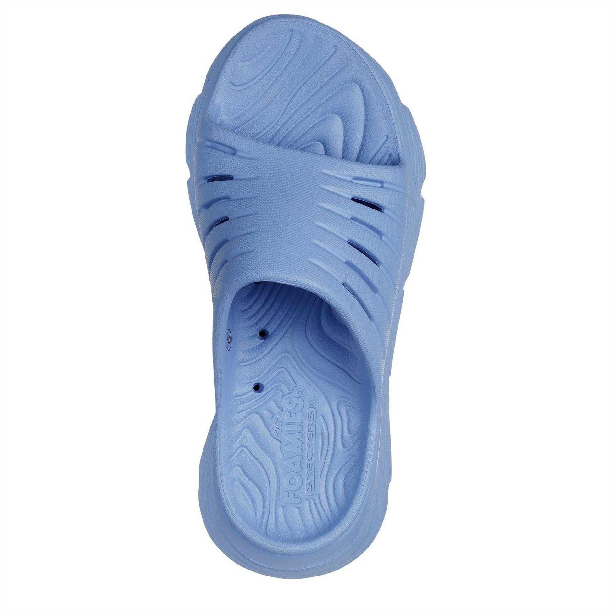 Blue - Side - Skechers Womens-Ladies Foam Max Cushioning Clogs