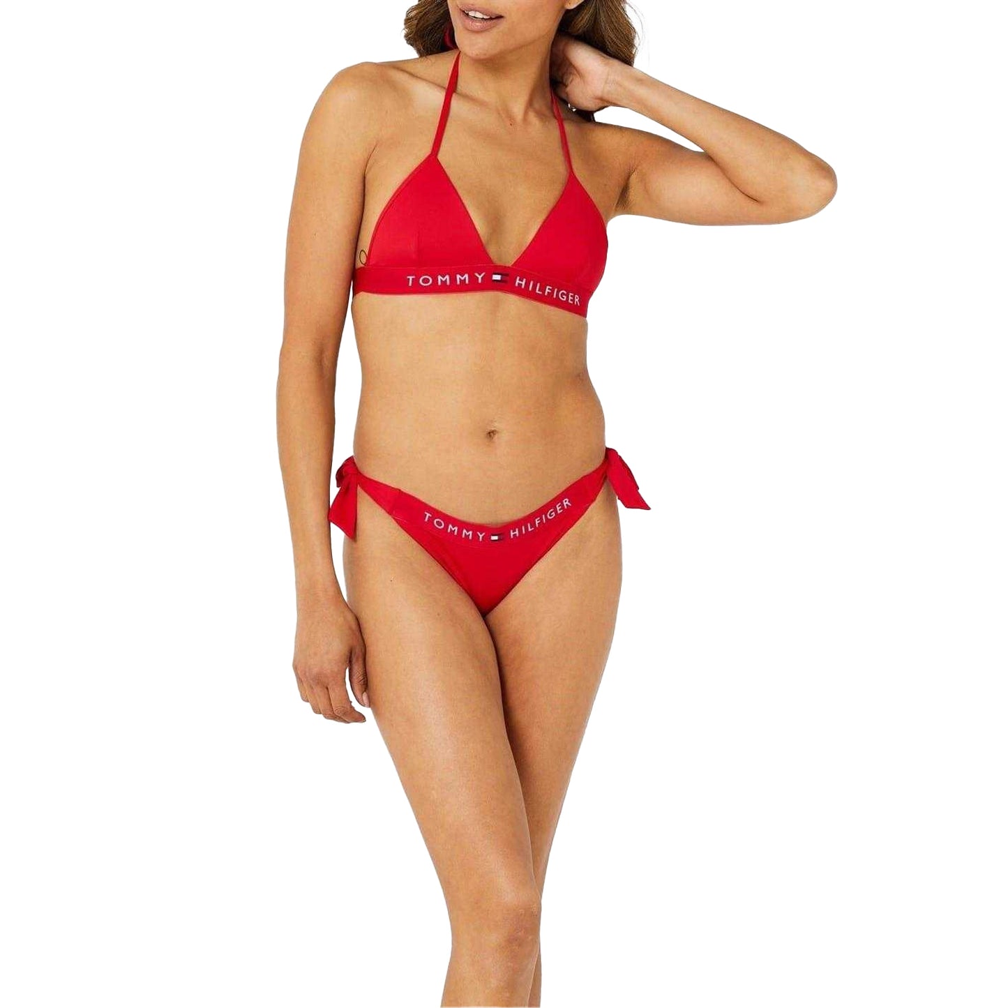Primary Red - Side - Tommy Hilfiger Womens-Ladies Triangle Bikini Top