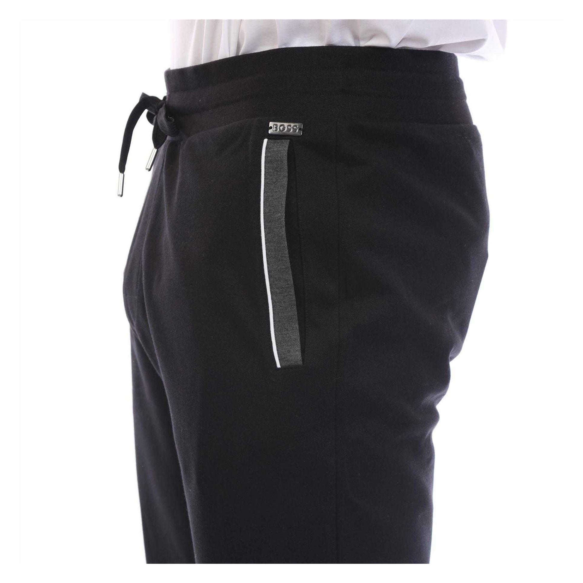 Black - Side - Boss Mens Logo Tracksuit Bottoms