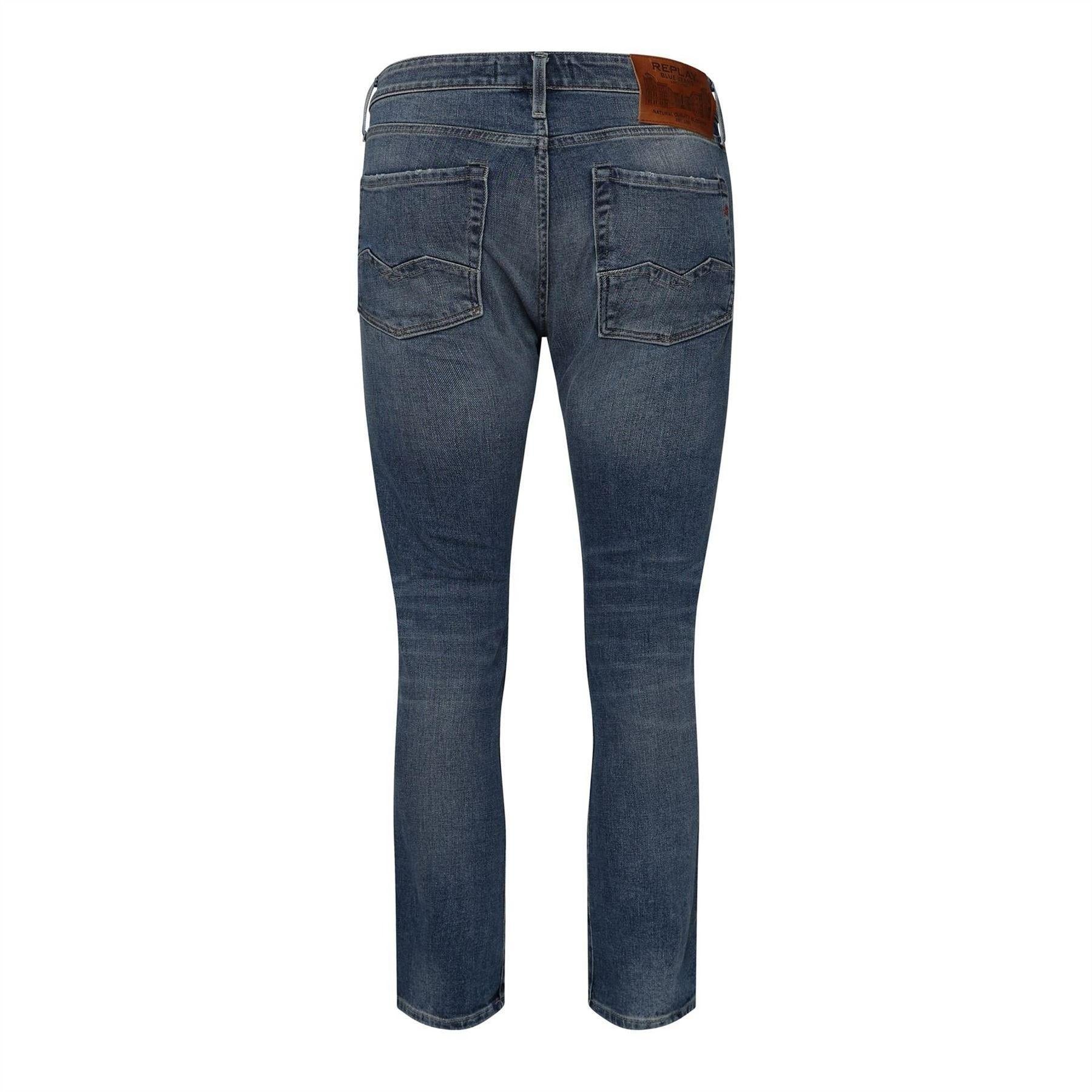 Blue - Back - Replay Mens Regular Jeans