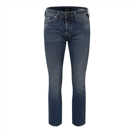 Blue - Front - Replay Mens Regular Jeans