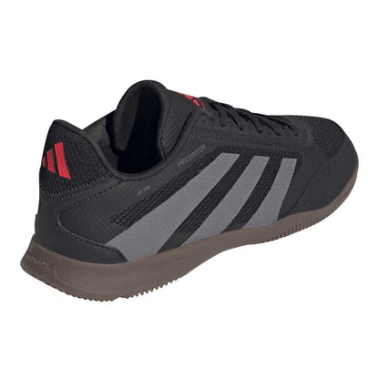 Black-Grey-Red - Back - Adidas Childrens-Kids Predator League 3 Stripes Suede Lace Up Trainers