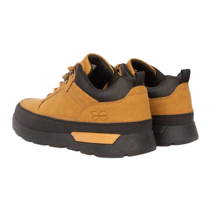 Brown - Back - Crosshatch Mens Banbury Logo Boots