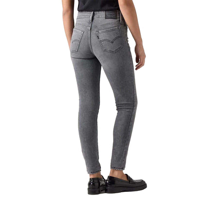 Light Grey - Back - Levis Womens-Ladies 711 Double Button Skinny Jeans
