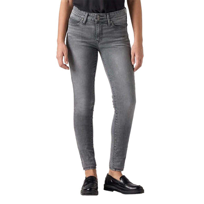 Light Grey - Lifestyle - Levis Womens-Ladies 711 Double Button Skinny Jeans