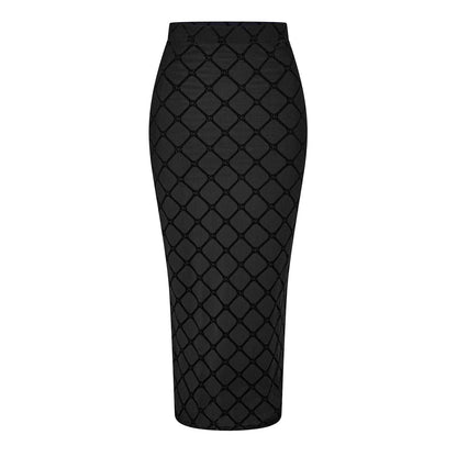 Black - Front - Hugo Womens-Ladies Geometric Pencil Skirt