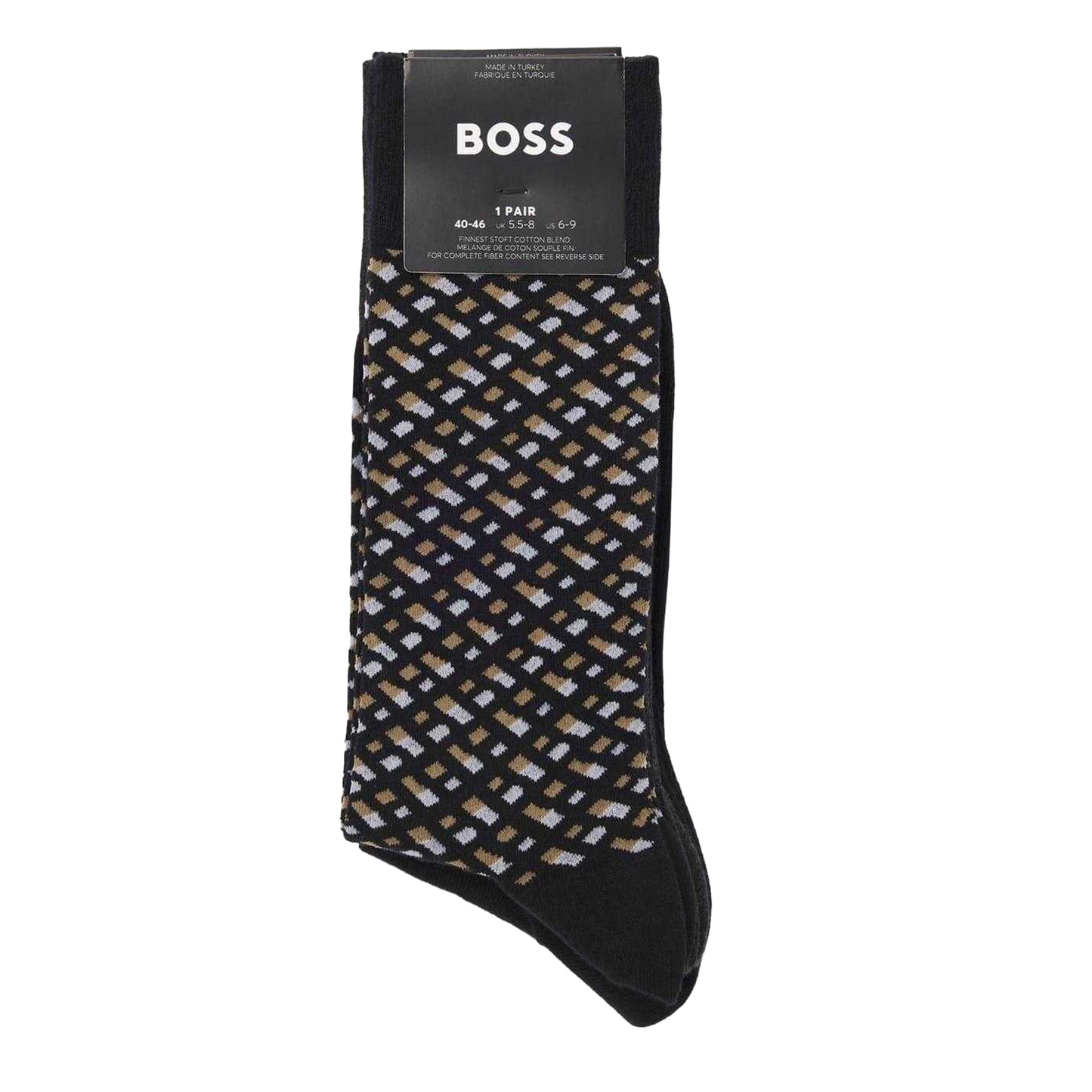 Black - Side - Boss Mens Crew Socks (Pack of 4)