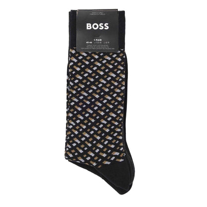 Black - Side - Boss Mens Crew Socks (Pack of 4)