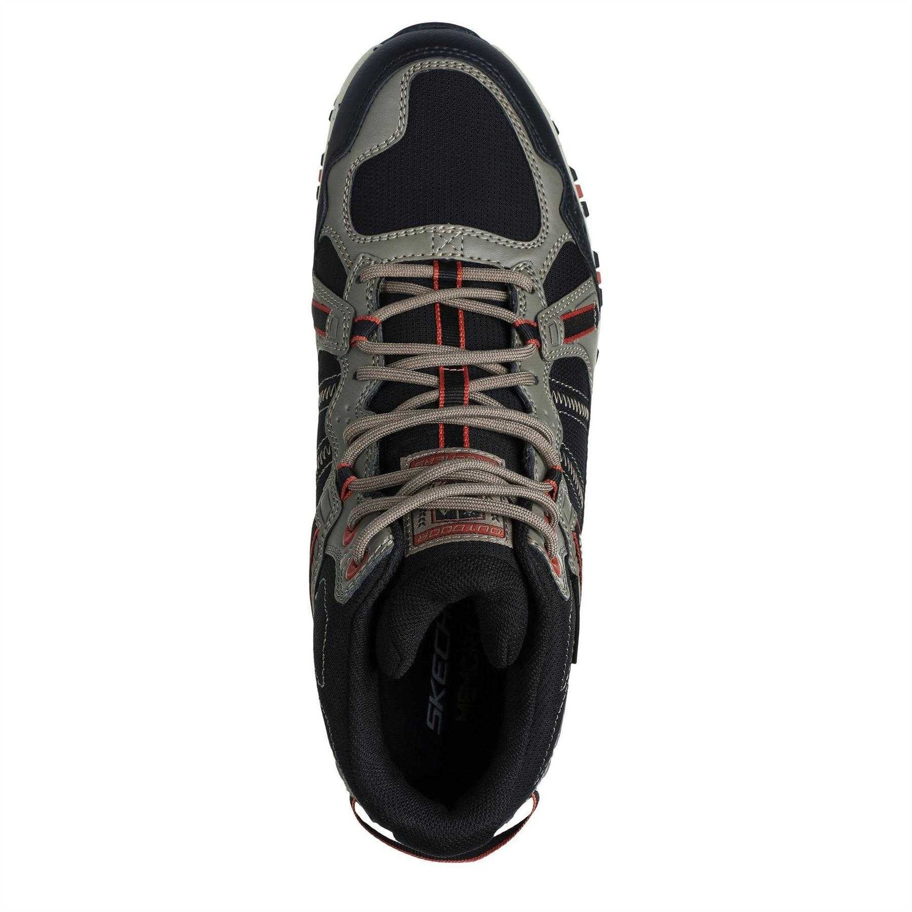 Natural-Black - Lifestyle - Skechers Mens Hillcrest Logo Leather Walking Boots