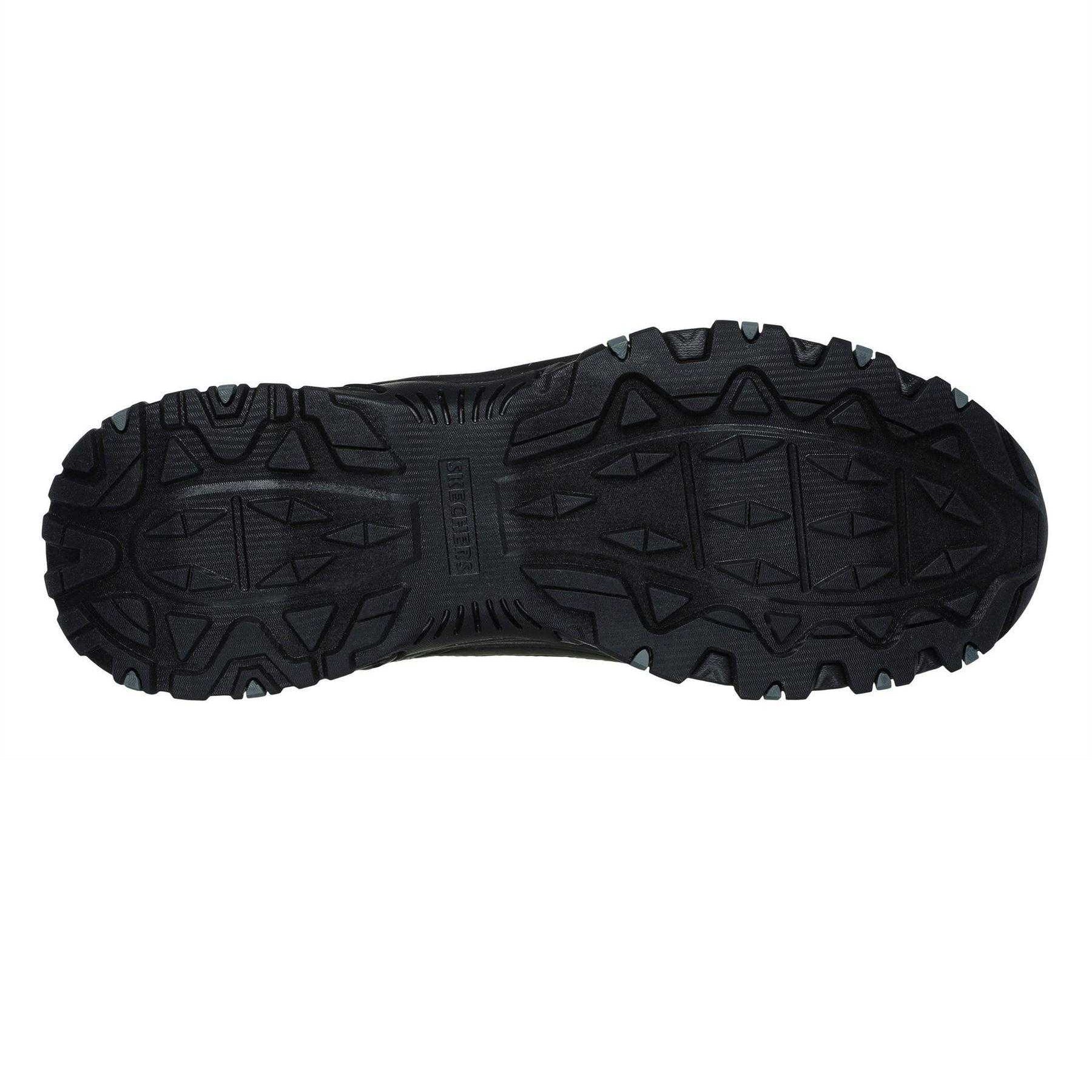 Black - Back - Skechers Mens Hillcrest Logo Leather Walking Boots