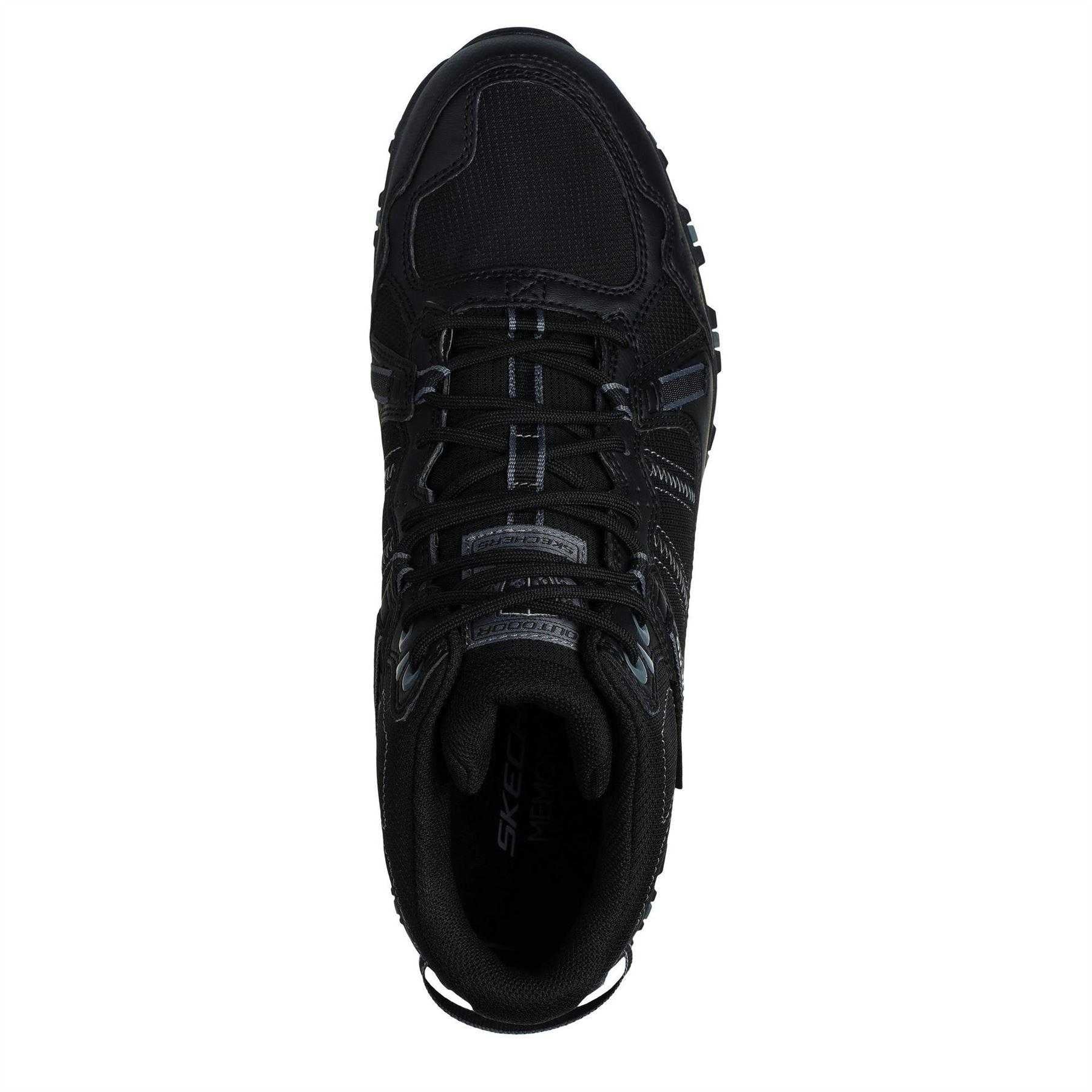 Black - Lifestyle - Skechers Mens Hillcrest Logo Leather Walking Boots