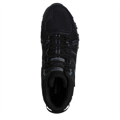 Black - Lifestyle - Skechers Mens Hillcrest Logo Leather Walking Boots