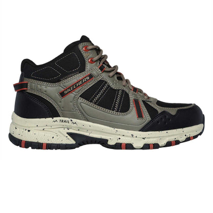 Natural-Black - Front - Skechers Mens Hillcrest Logo Leather Walking Boots