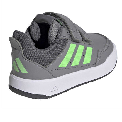 Grey-Green - Back - Adidas Baby Boys Tensaur Stripe Detail Trainers