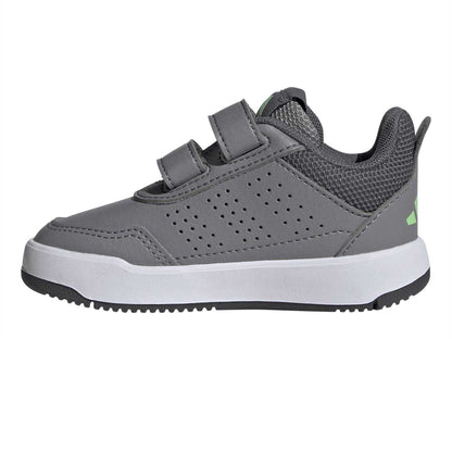 Grey-Green - Side - Adidas Baby Boys Tensaur Stripe Detail Trainers