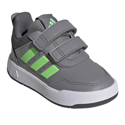 Grey-Green - Pack Shot - Adidas Baby Boys Tensaur Stripe Detail Trainers