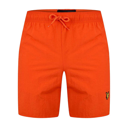 Orange - Front - Lyle & Scott Mens Grosgrain Embroidered Logo Swim Shorts