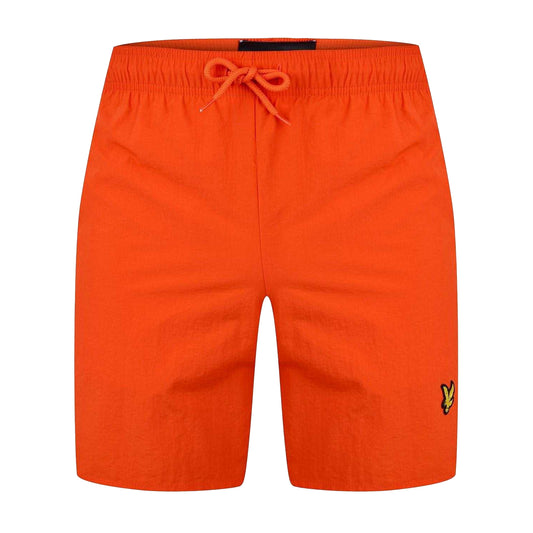 Orange - Front - Lyle & Scott Mens Grosgrain Embroidered Logo Swim Shorts