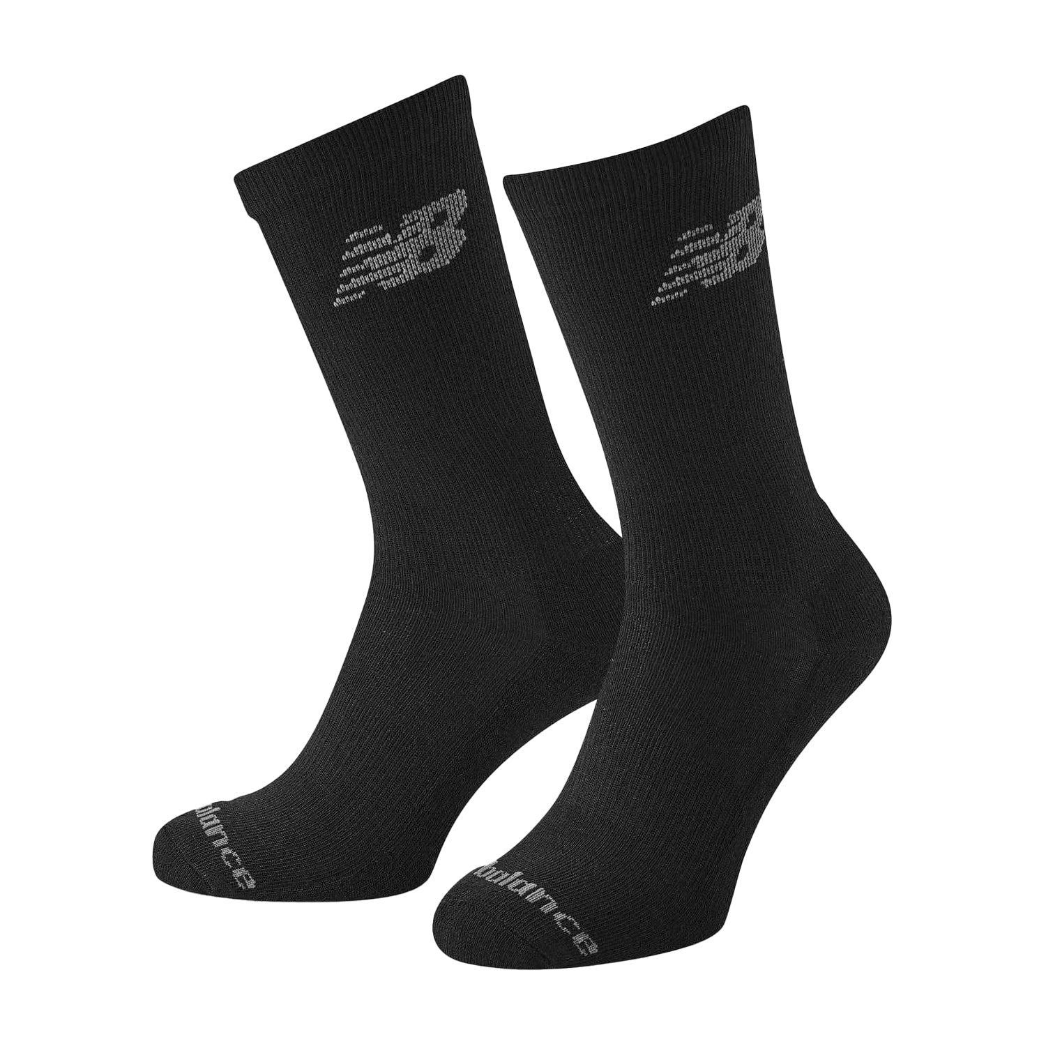 Black - Back - New Balance Unisex Adult Logo Cushioned Crew Socks (Pack of 10)