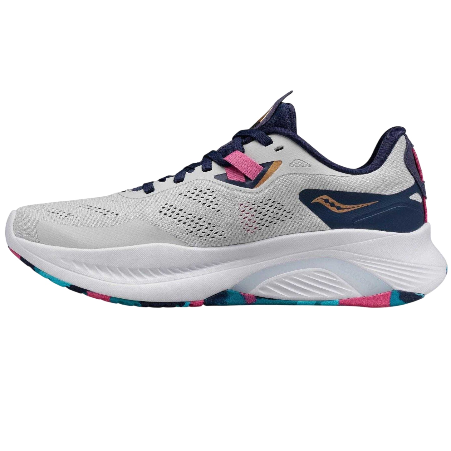 Grey - Side - Saucony Womens-Ladies Guide 15 Running Shoes