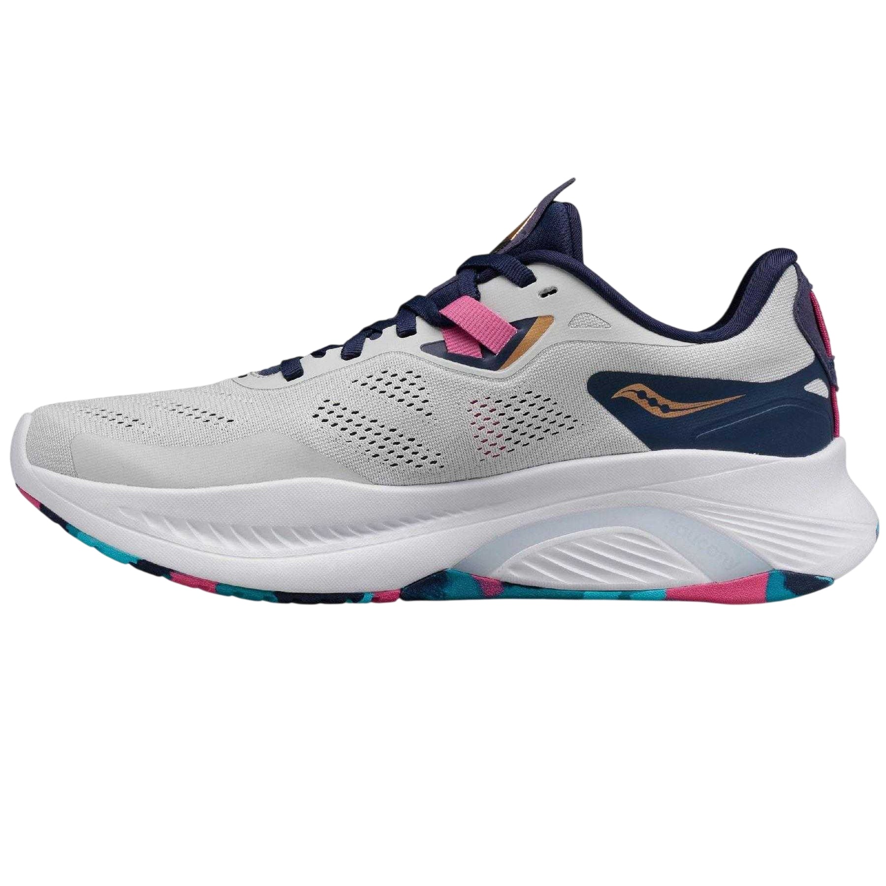 Grey - Side - Saucony Womens-Ladies Guide 15 Running Shoes