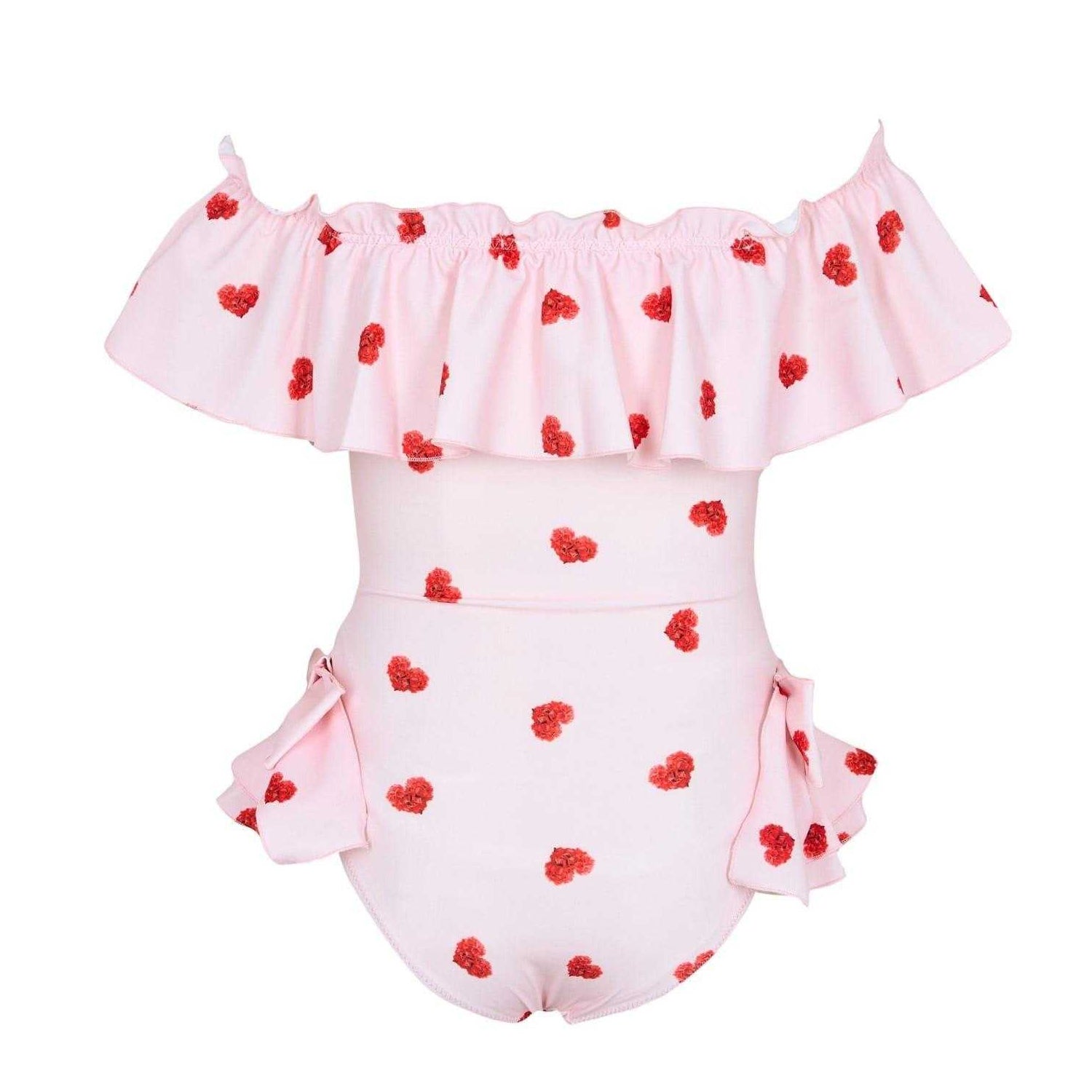 Pink - Back - Phi Girls Hearts One Piece Swimsuit