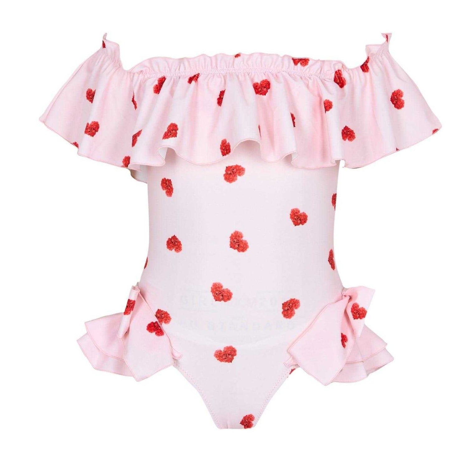 Pink - Front - Phi Girls Hearts One Piece Swimsuit