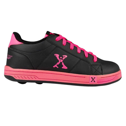 Black-Pink - Front - Sidewalk Sport Girls Wheeled Skate Shoes