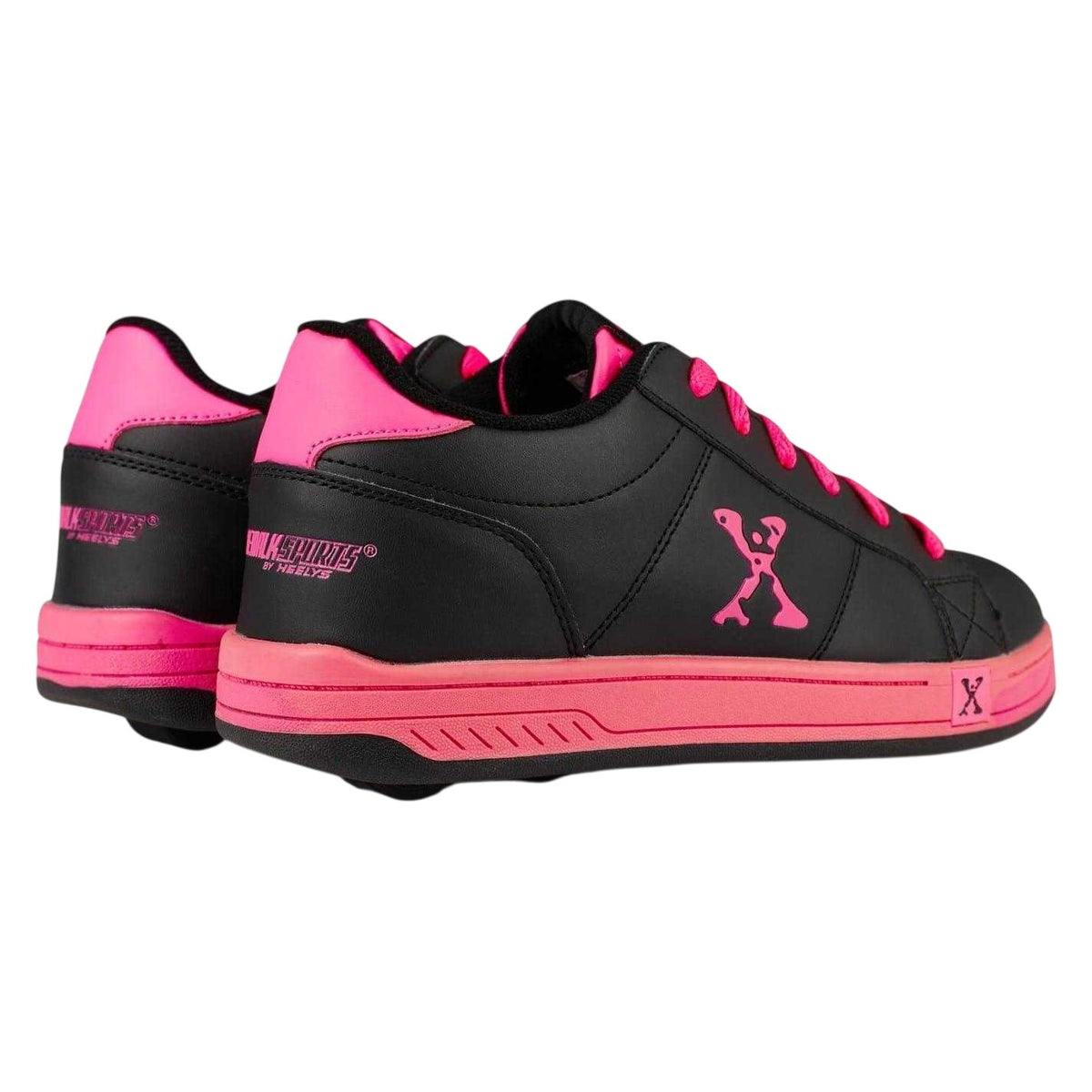 Black-Pink - Back - Sidewalk Sport Girls Wheeled Skate Shoes