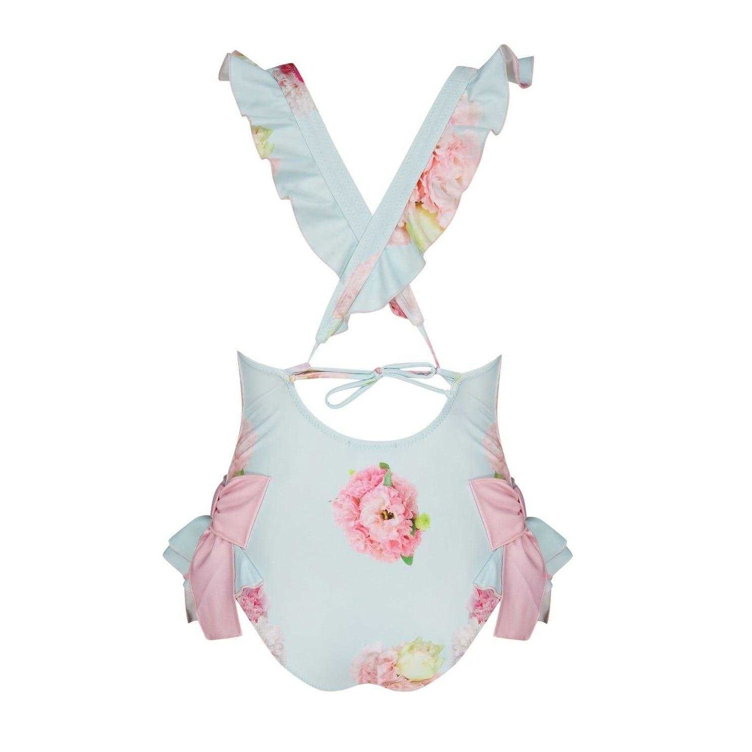 Blue - Back - Phi Girls Hydrangea One Piece Swimsuit