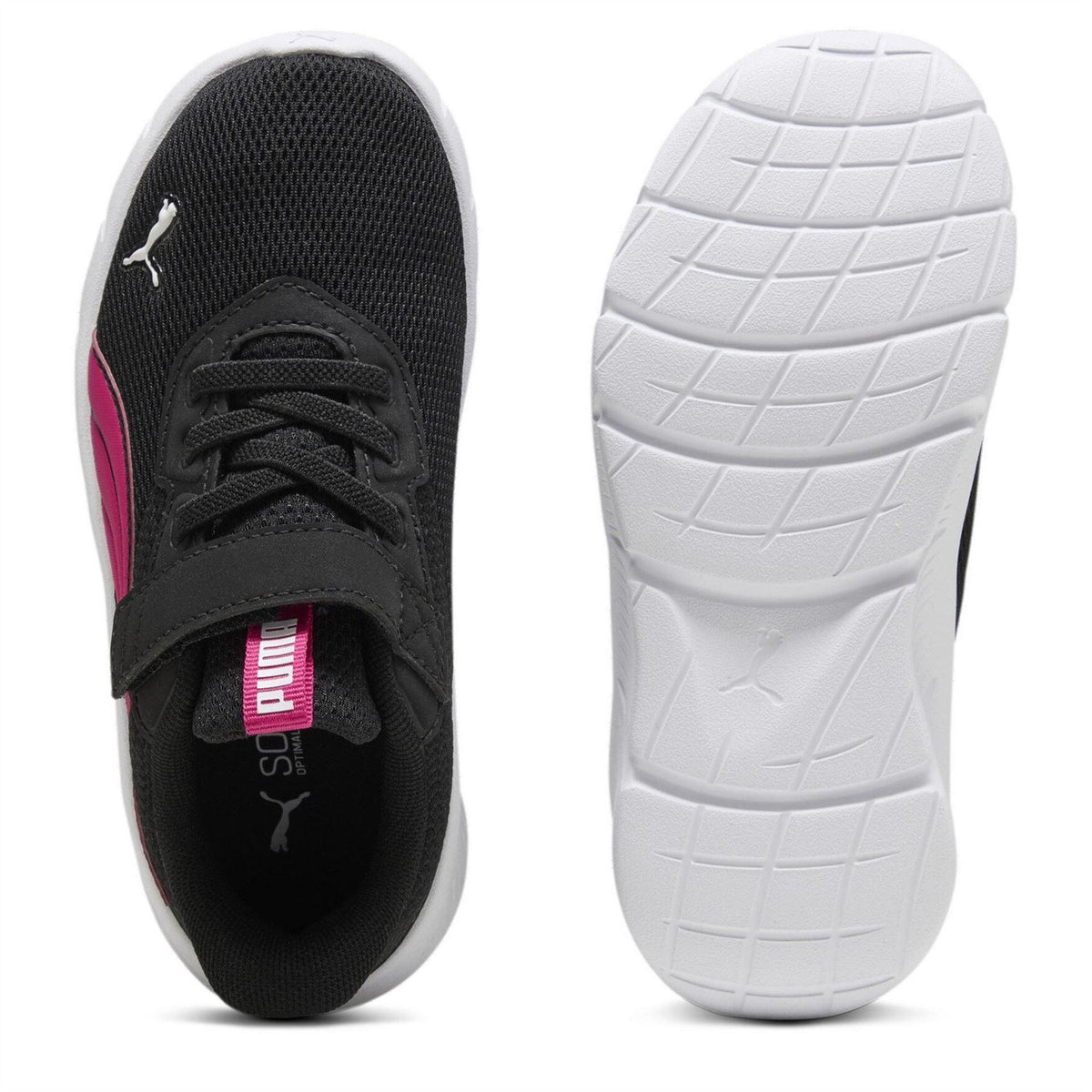 Black-Pink - Side - Puma Childrens-Kids FlexFocus Modern AC+ Running Shorts