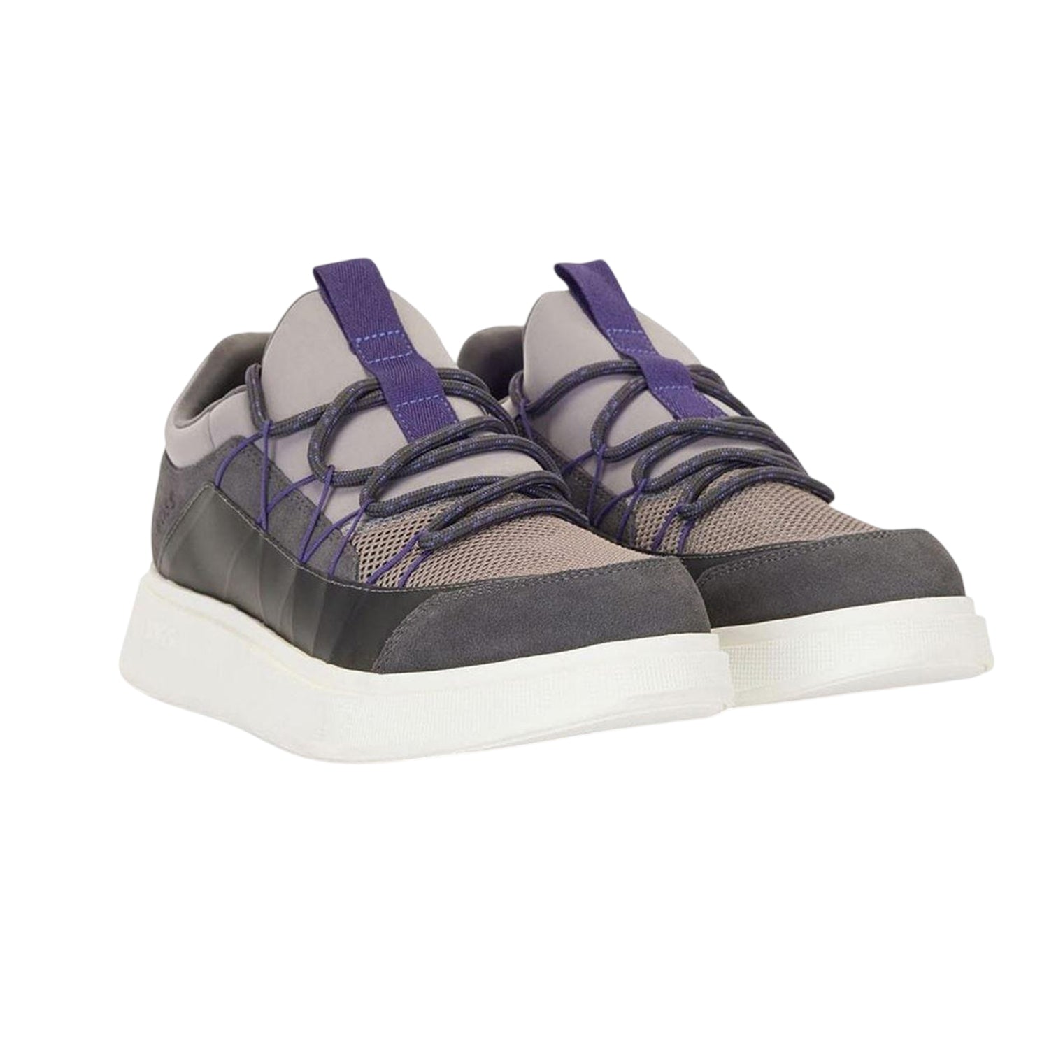 Grey - Lifestyle - Boss Mens Leather Running Trainers