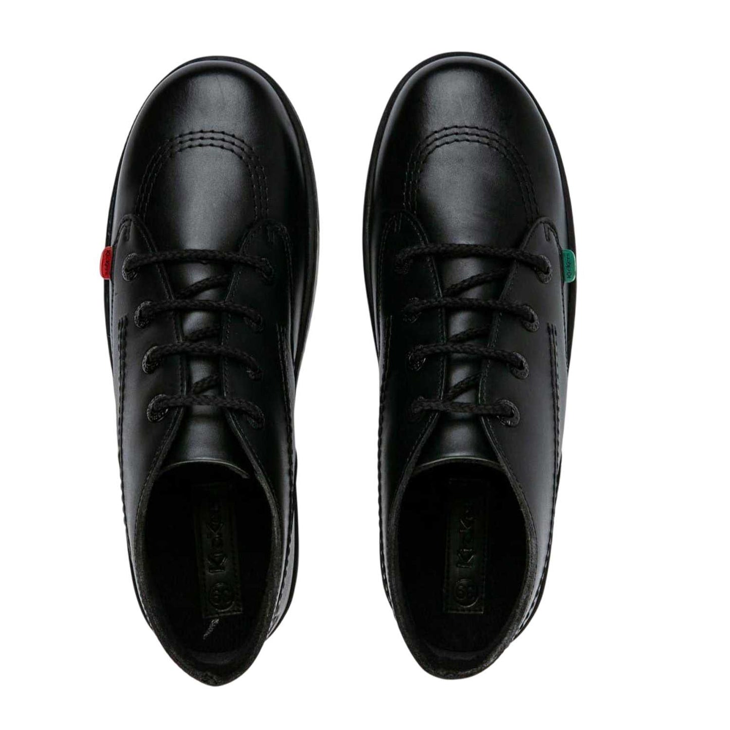 Black - Back - Kickers Childrens-Kids Disley Hi Leather Ankle Boots