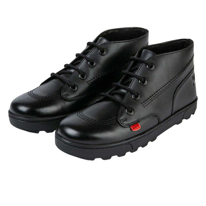 Black - Side - Kickers Childrens-Kids Disley Hi Leather Ankle Boots