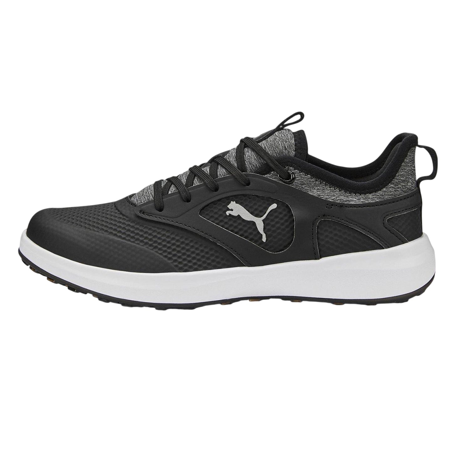 Black-Silver - Side - Puma Womens-Ladies Ignite Malibu Spikeless Golf Shoes